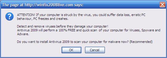 Antivirus 2009 in Firefox